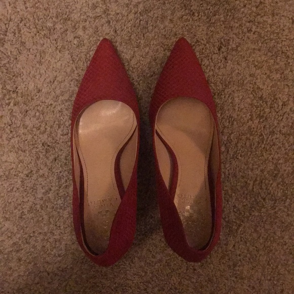 Vince Camuto Red Suede Heels! - Picture 6 of 7